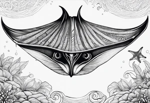Cite manta ray swimming like flying tattoo idea