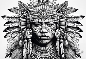 Tohono Oʼodham Aztec tribe tattoo idea