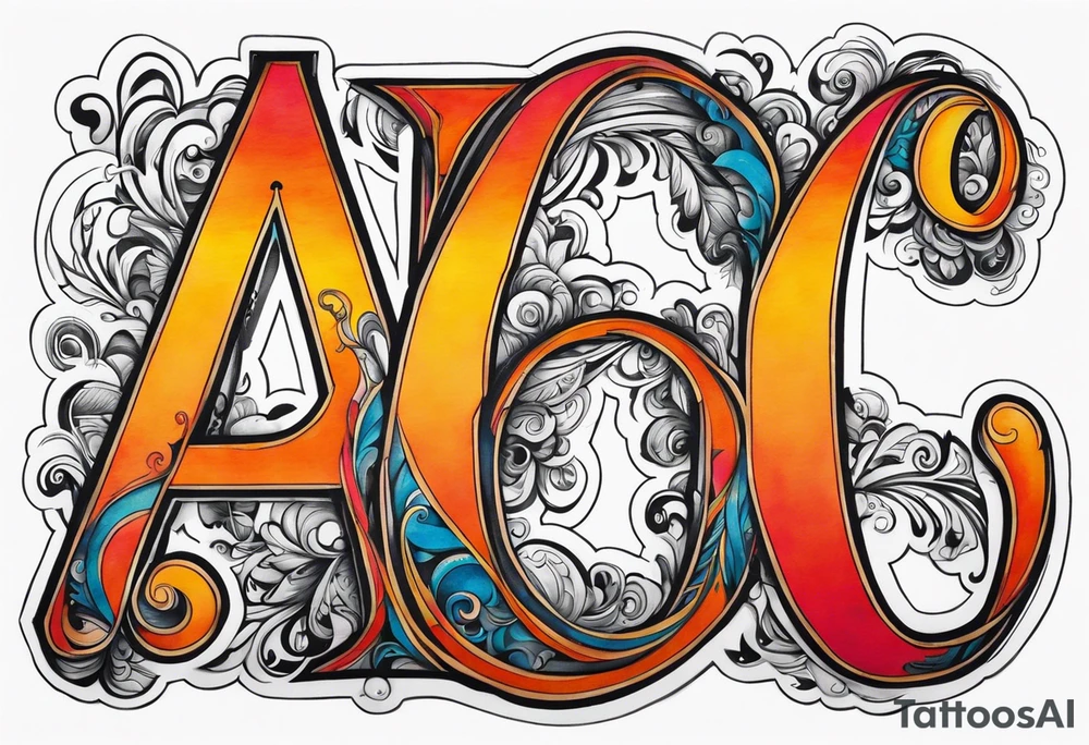 A.O. In big letters across the sky tattoo idea
