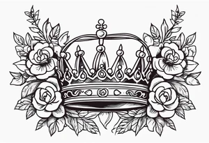 crown
old school vintage simple traditional design with vintage flowers surrounding
bold color simple tattoo idea