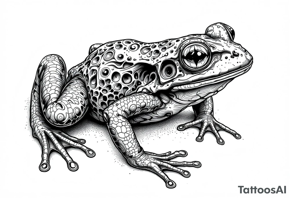 a psychedelic frog tattoo idea