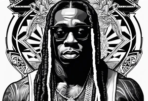 Outline Image of lil Wayne tattoo idea