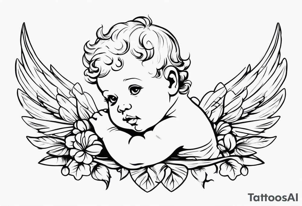 baby cupid shooting tattoo idea