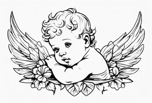 baby cupid shooting tattoo idea