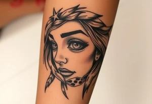 Ojo de mujer rodeado de caos, representa la paz dentro del caos tattoo idea