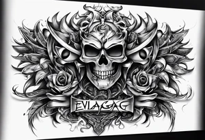 Graffiti art of the name Evil Jaga tattoo idea