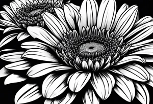 Gerber daisies flower tattoo idea