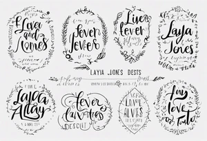 Fine line and script fonts. 
Layla Jones
 4-ever and always tattoo idea
