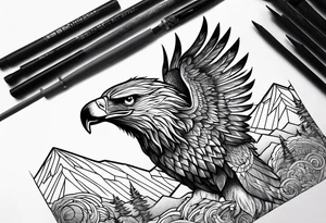 Be an eagle in the sky and a direwolf on the earth. tattoo idea