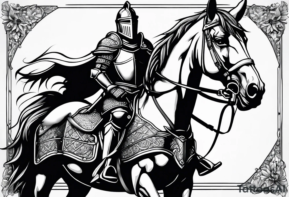 knight with heavy armor tattoo idea