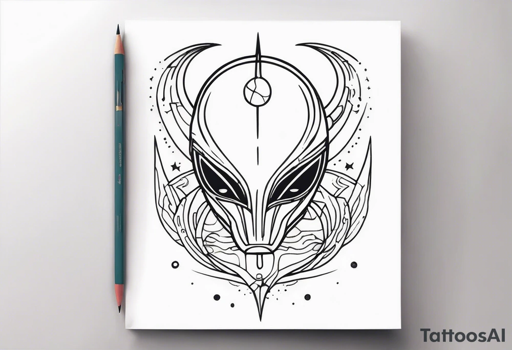 abstract tattoo about aliens tattoo idea