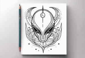 abstract tattoo about aliens tattoo idea