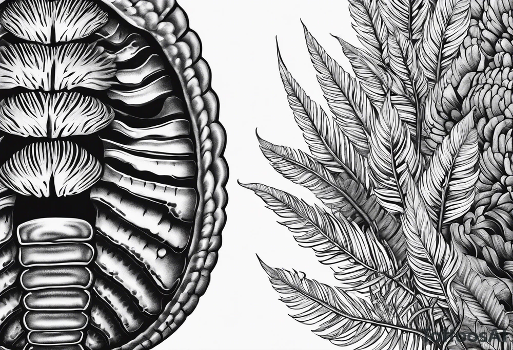 Trilobite and horsetail fern tattoo idea