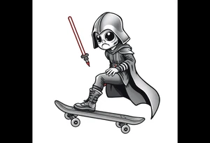 skateboarding Darth Carter, star wars, outdoors, future, memento mori tattoo idea