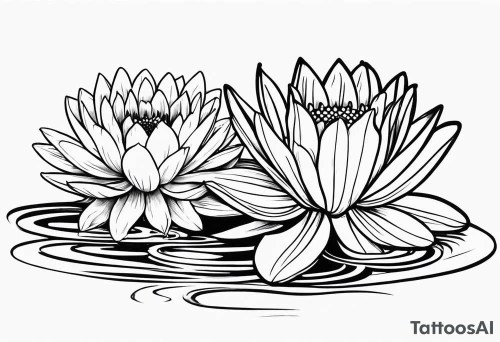 Water Lillie and Daisy minimal tattoo idea