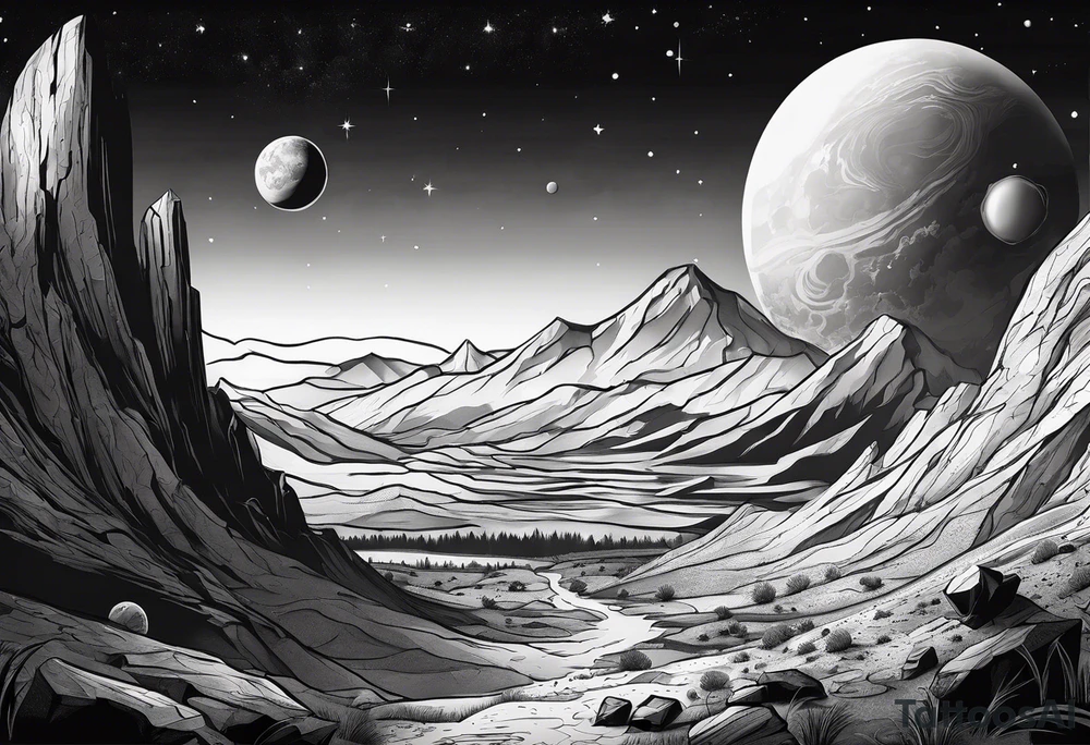 Mars landscape tattoo idea
