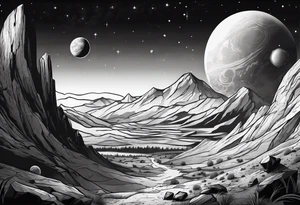 Mars landscape tattoo idea