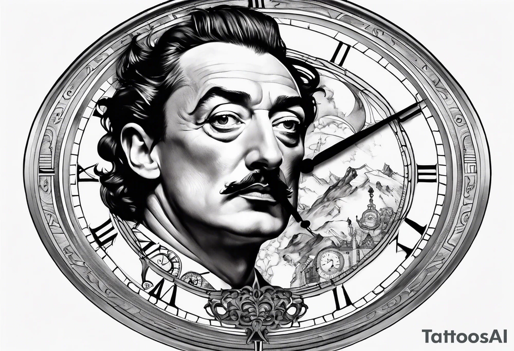 salvador dali clock tattoo idea