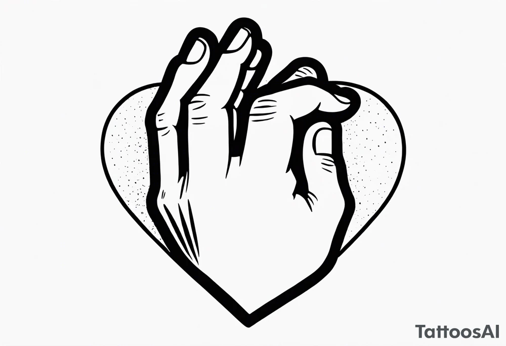 Hand forming a heart tattoo idea