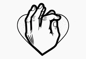 Hand forming a heart tattoo idea