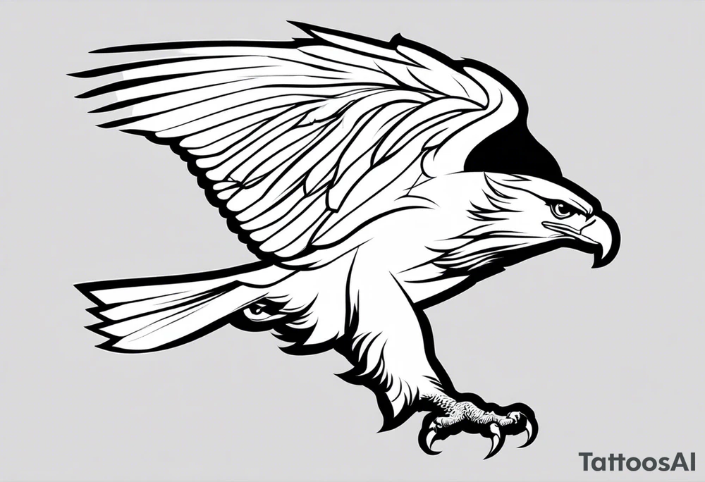 eagle full body fly down vector tattoo idea