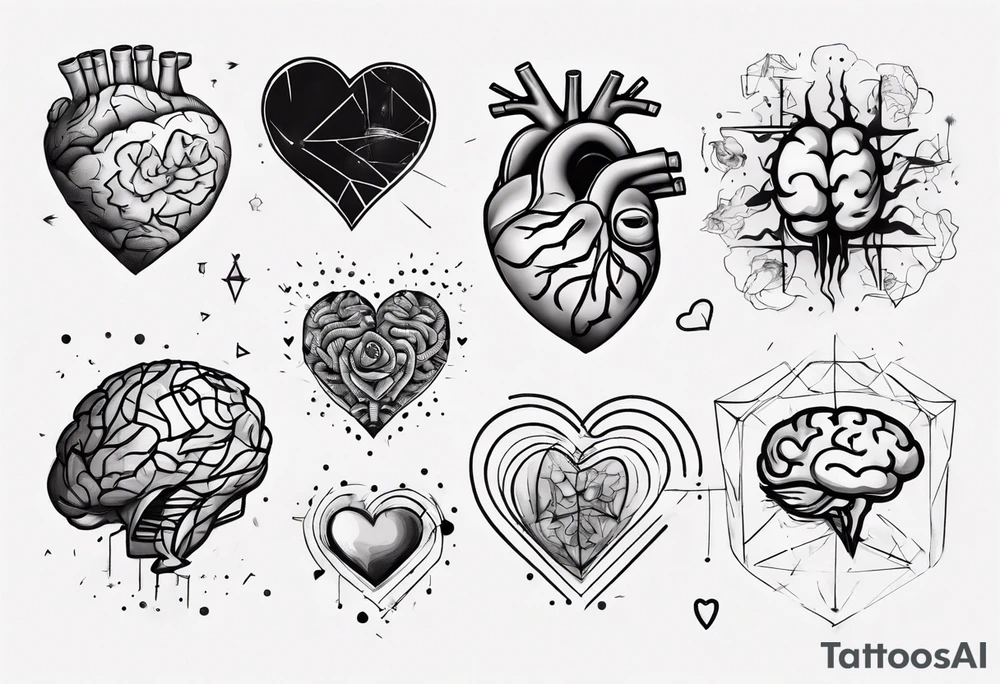 Heart and brain floating away tattoo idea
