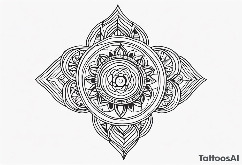 small minimalistic no border ethnic spiritual tattoo idea