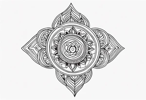 small minimalistic no border ethnic spiritual tattoo idea