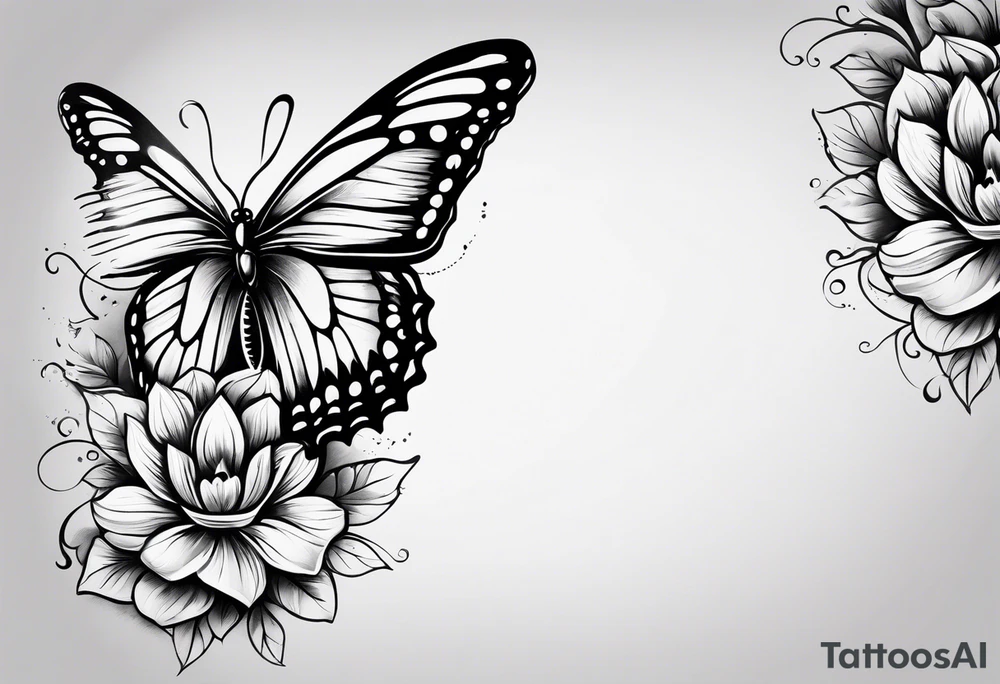 dark butterfly tattoo idea