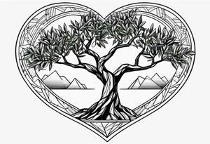 Olive tree 
Geometric heart tattoo idea