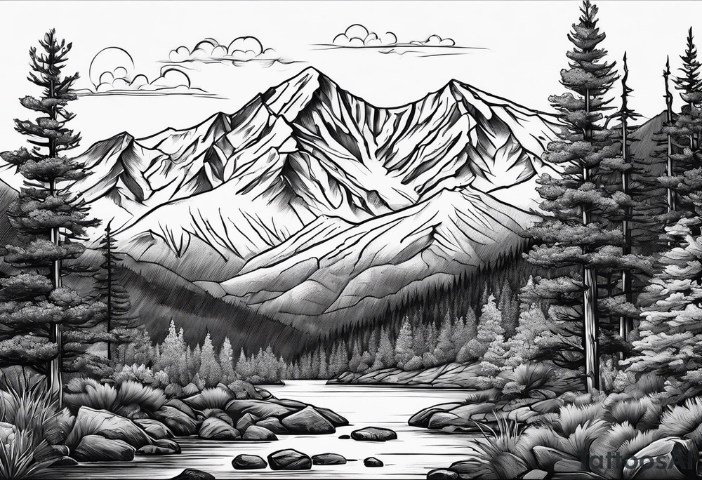 Pikes peak Colorado mountain tattoo idea