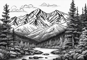 Pikes peak Colorado mountain tattoo idea