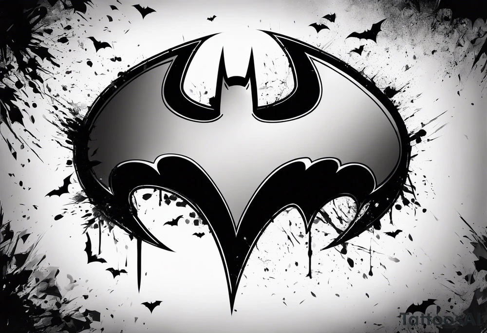 batman symbol, grunge, no circular tattoo idea