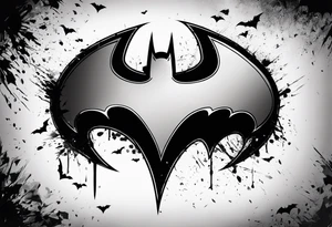 batman symbol, grunge, no circular tattoo idea