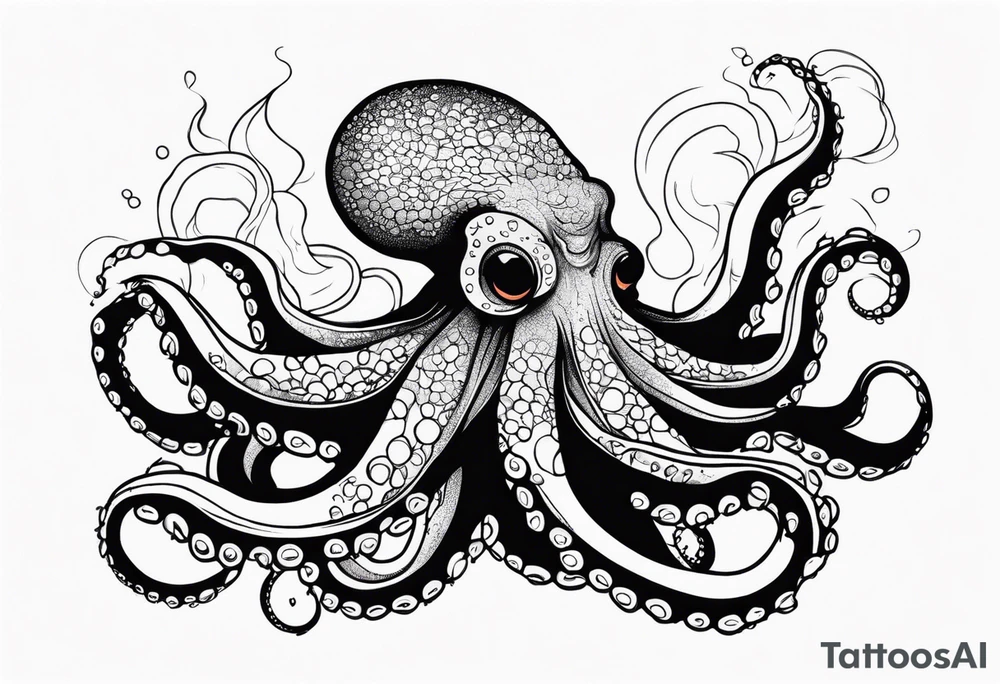Octopus, volcano eruption tattoo idea