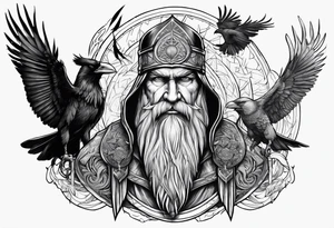 Odin with 2 crow tattoo idea