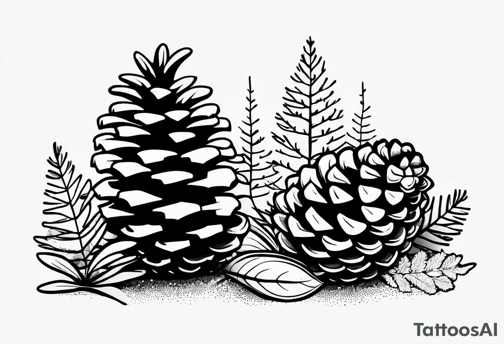 Small
Solo Pine tree
Pinecone
Silhouette tattoo idea
