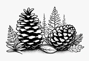 Small
Solo Pine tree
Pinecone
Silhouette tattoo idea