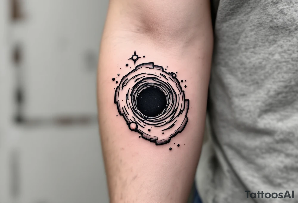 2 different universe's on each side of a black hole tattoo idea