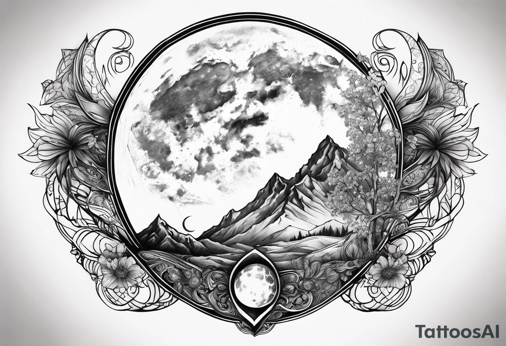 sacred moon tattoo idea