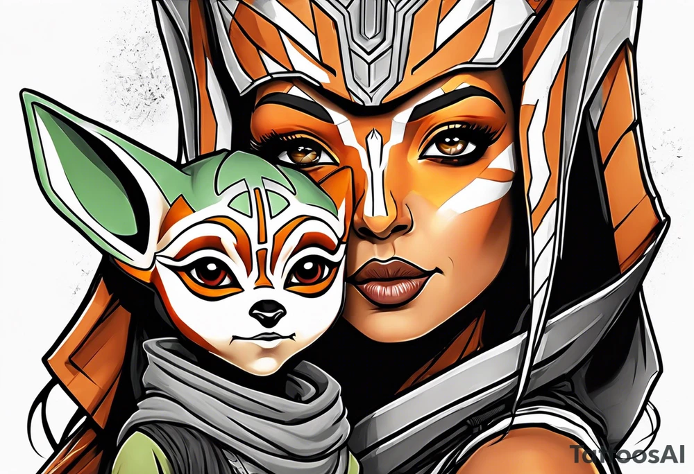 Ahsoka and baby yoda tattoo idea