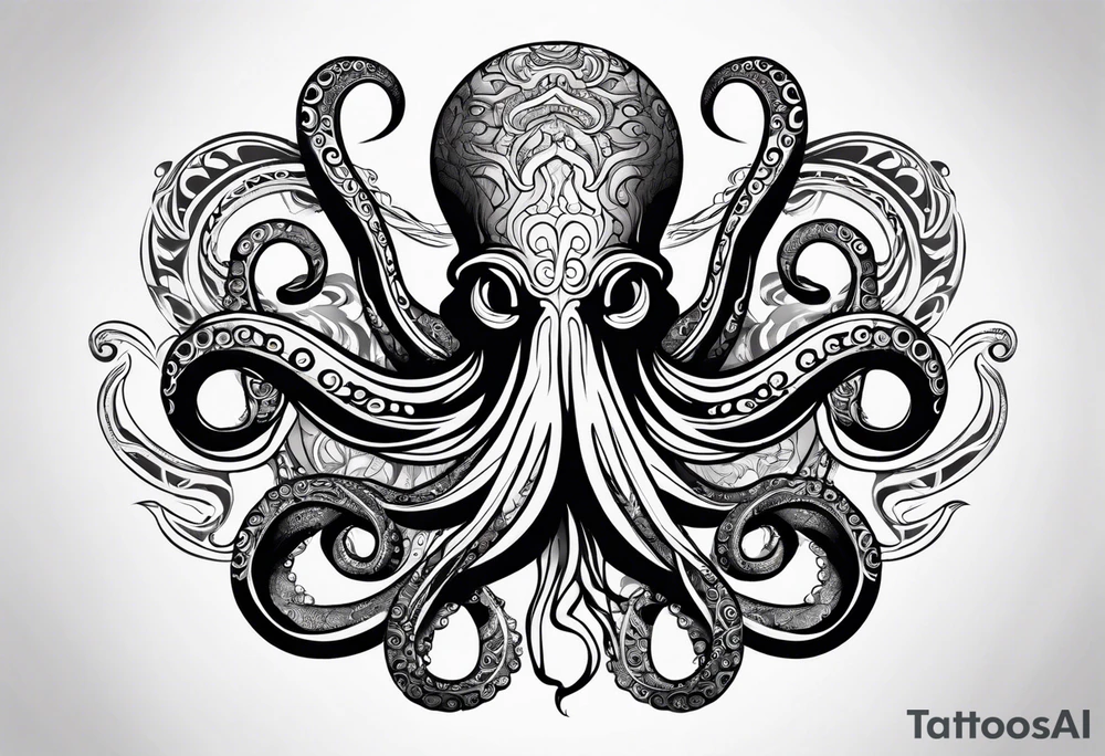 abstract octopus tattoo idea