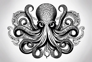 abstract octopus tattoo idea