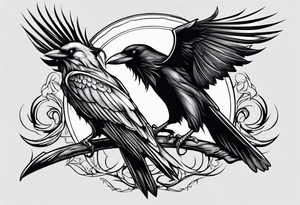 Raven and grim reaper sythe tattoo idea