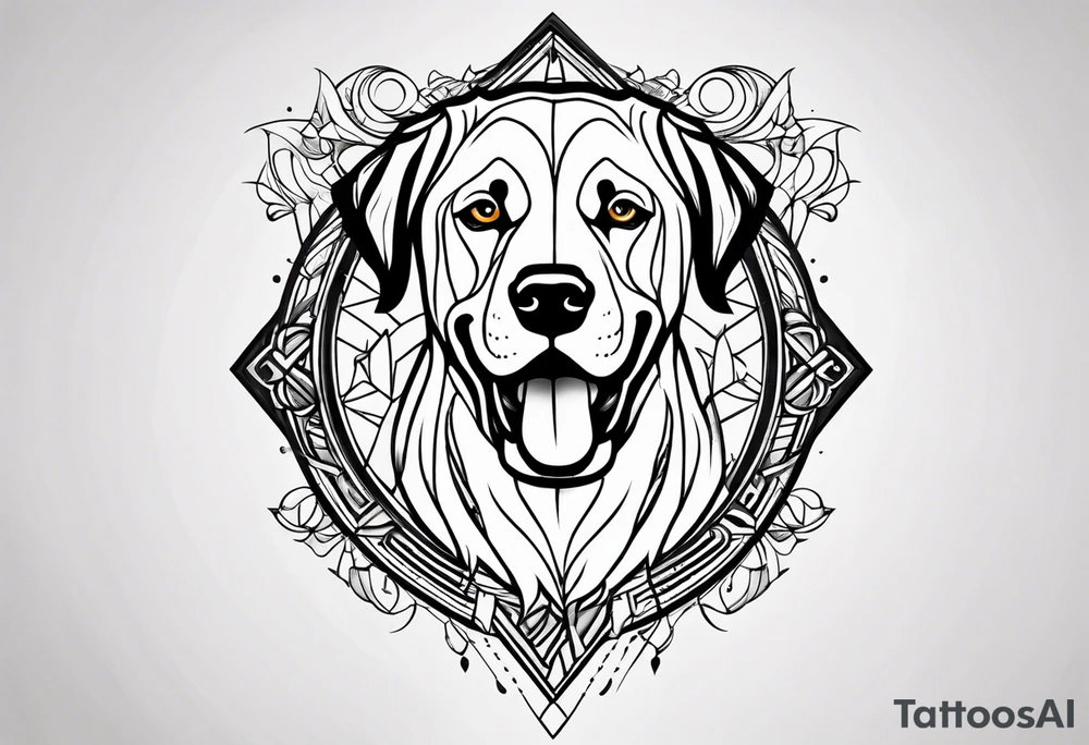 Abstract logo with leash tattoo idea
