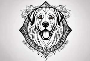Abstract logo with leash tattoo idea