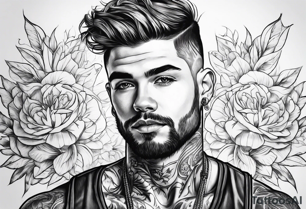 Tattoo artist with short haircut man young tattoo idea
