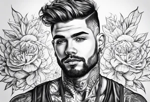Tattoo artist with short haircut man young tattoo idea