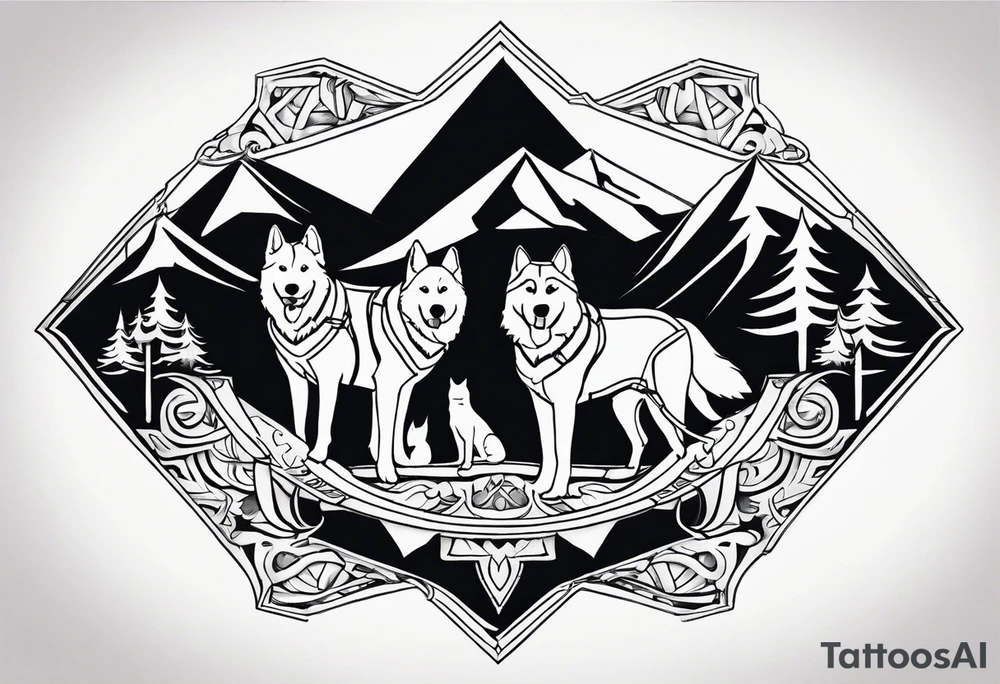 dog sled tattoo idea