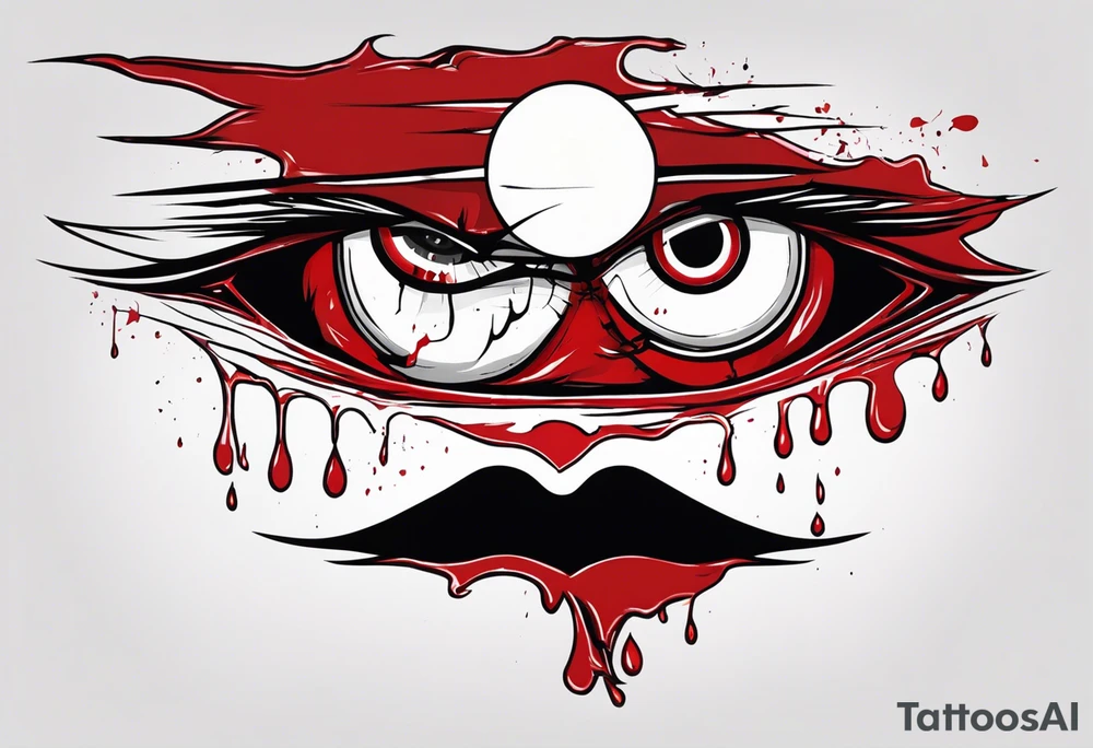 Bloody tears flow from Alucard's one
 eye in Hellsing body tattoo tattoo idea